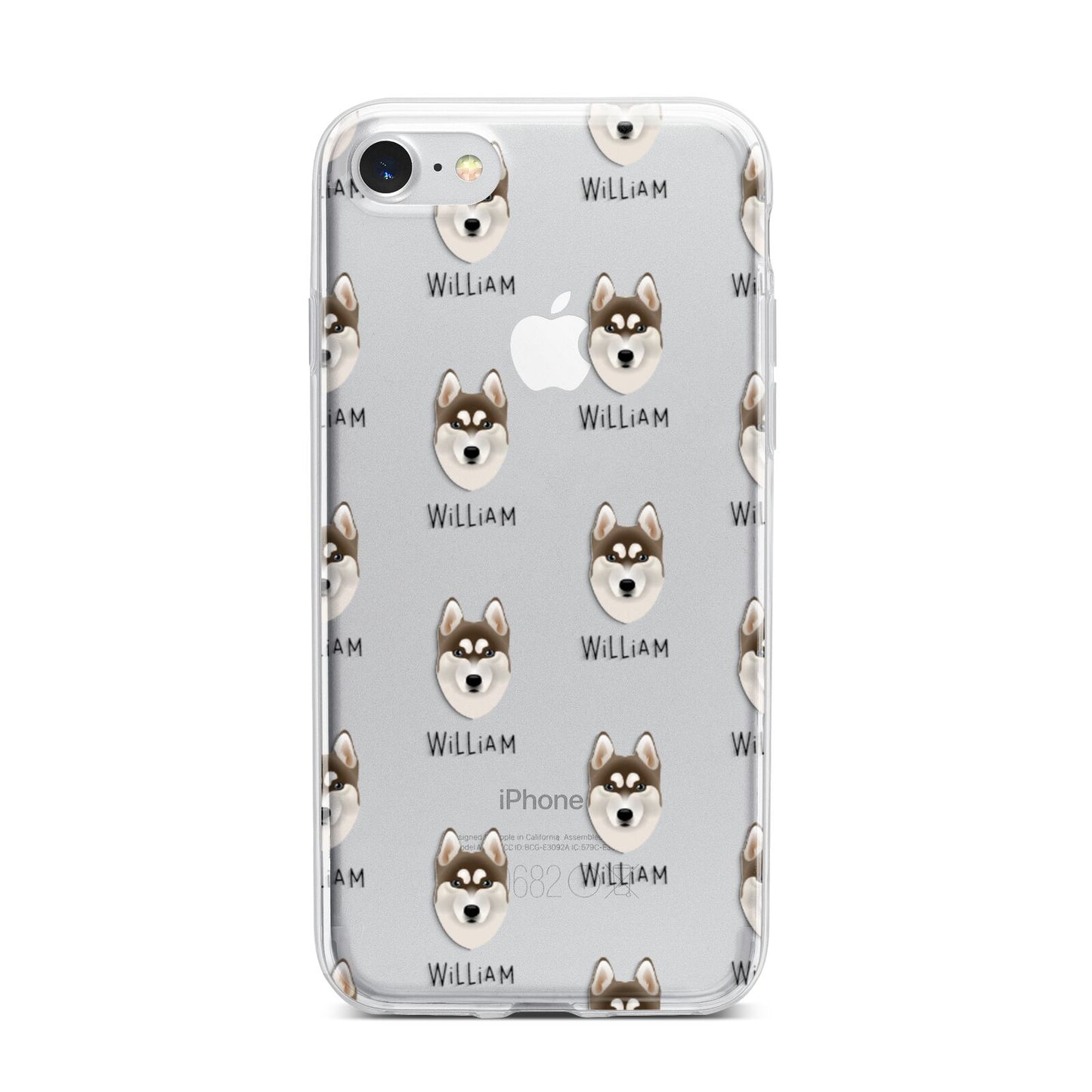 Siberian Husky Icon with Name iPhone 7 Bumper Case on Silver iPhone