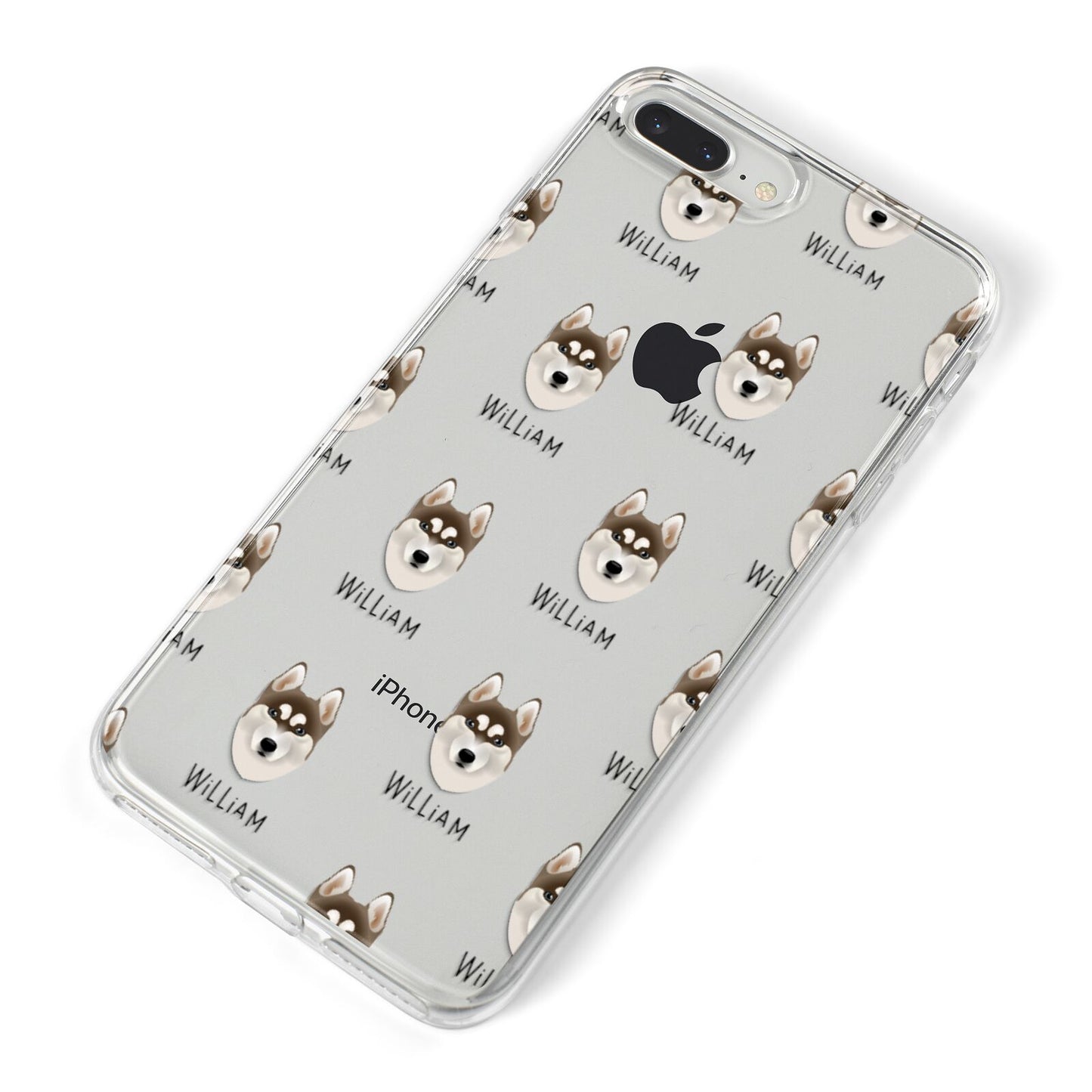 Siberian Husky Icon with Name iPhone 8 Plus Bumper Case on Silver iPhone Alternative Image