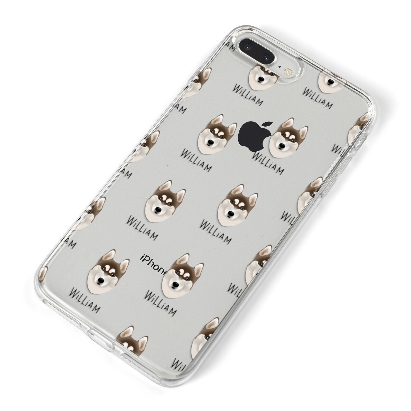 Siberian Husky Icon with Name iPhone 8 Plus Bumper Case on Silver iPhone Alternative Image