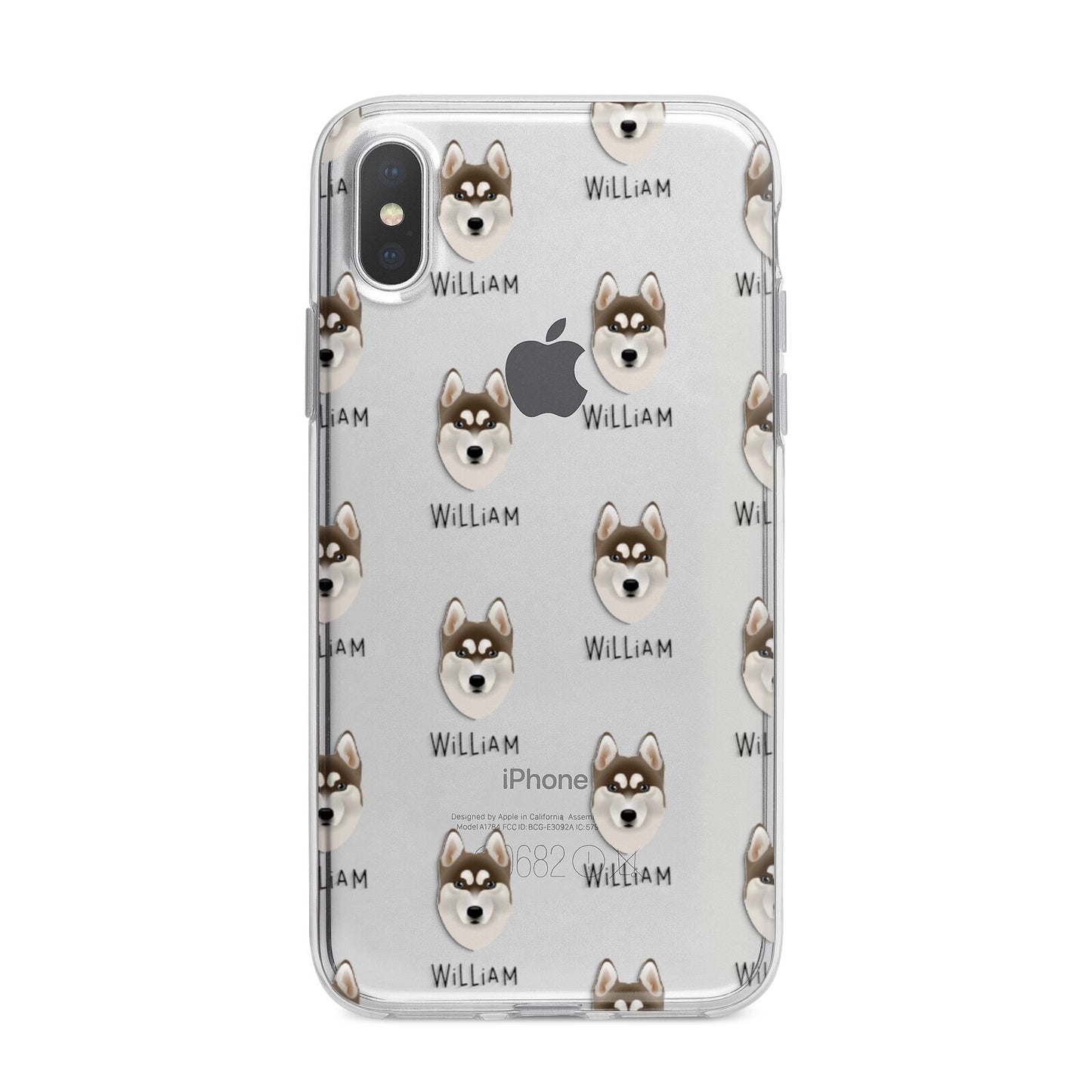 Siberian Husky Icon with Name iPhone X Bumper Case on Silver iPhone Alternative Image 1