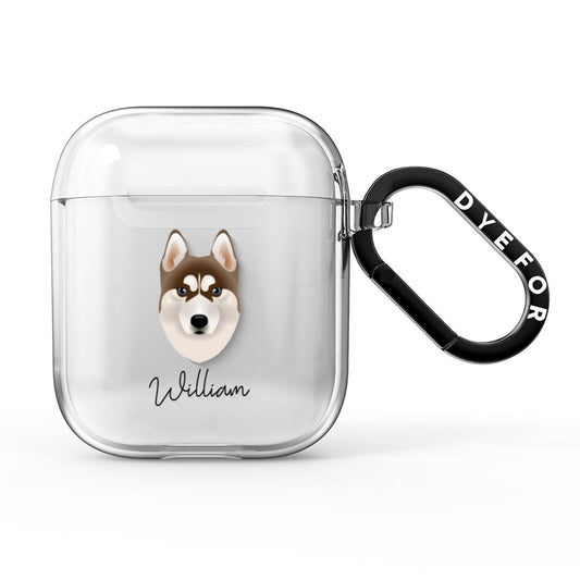 Siberian Husky Personalised AirPods Clear Case