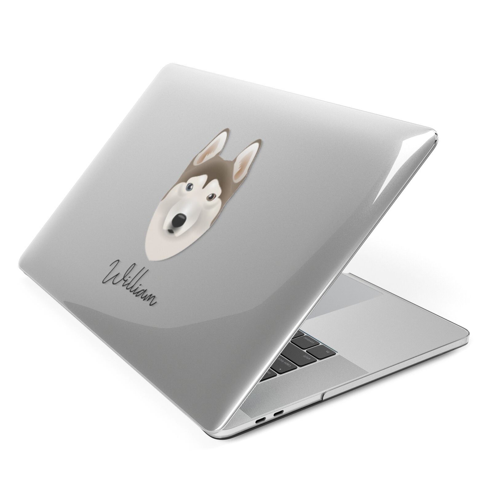 Siberian Husky Personalised Apple MacBook Case Side View