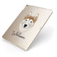 Siberian Husky Personalised Apple iPad Case on Gold iPad Side View