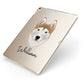 Siberian Husky Personalised Apple iPad Case on Gold iPad Side View