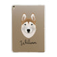 Siberian Husky Personalised Apple iPad Gold Case