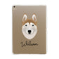 Siberian Husky Personalised Apple iPad Gold Case