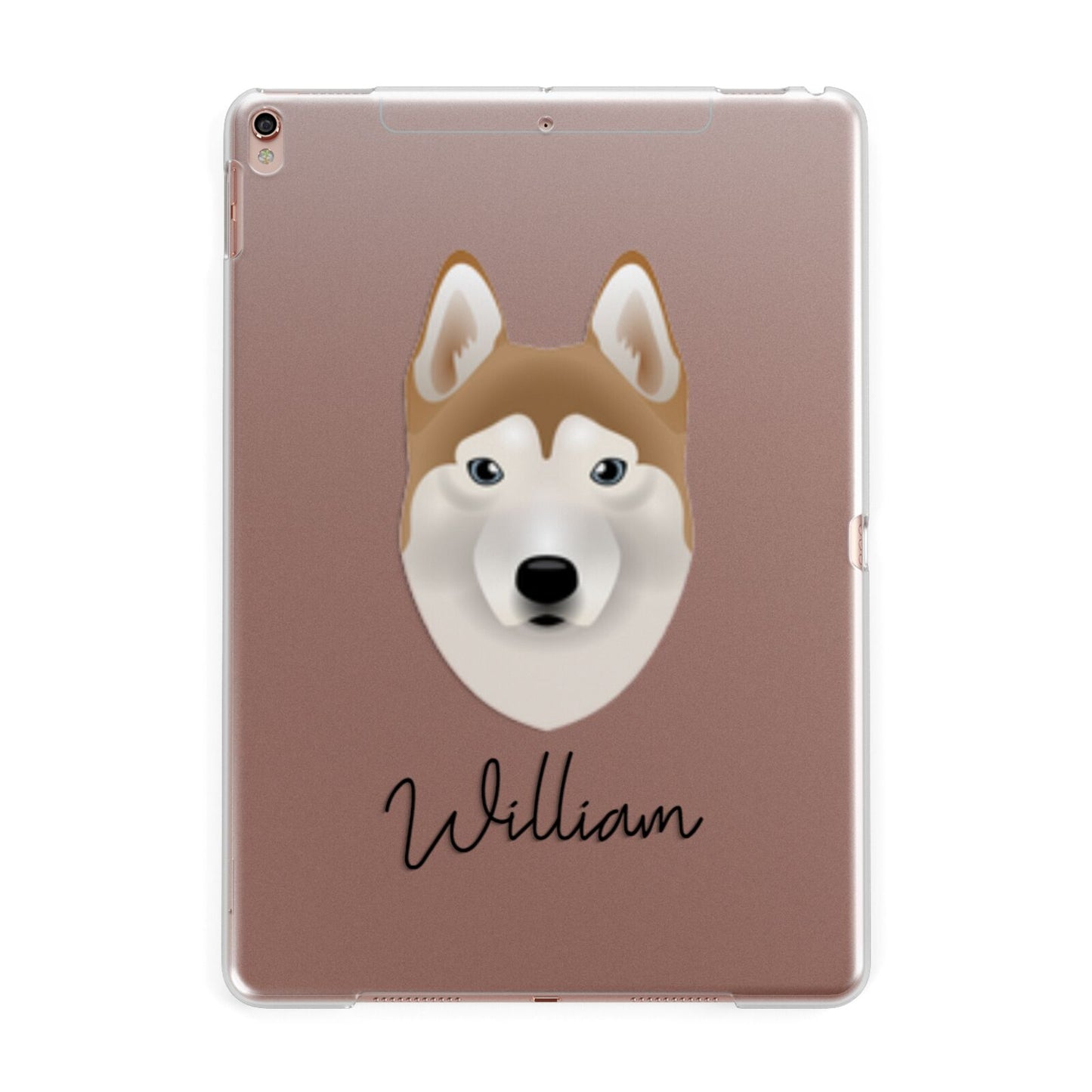 Siberian Husky Personalised Apple iPad Rose Gold Case