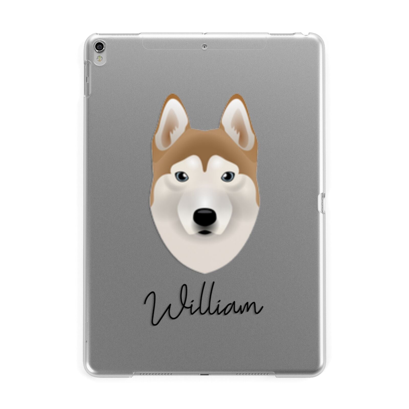 Siberian Husky Personalised Apple iPad Silver Case