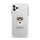 Siberian Husky Personalised Apple iPhone 11 Pro Max in Silver with White Impact Case