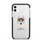 Siberian Husky Personalised Apple iPhone 11 in White with Black Impact Case