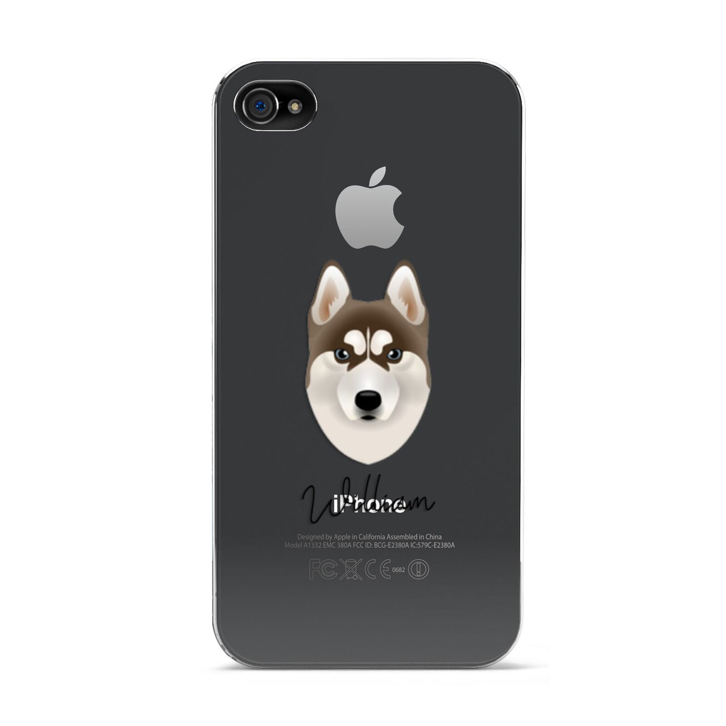 Siberian Husky Personalised Apple iPhone 4s Case