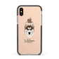 Siberian Husky Personalised Apple iPhone Xs Impact Case Black Edge on Gold Phone