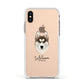 Siberian Husky Personalised Apple iPhone Xs Impact Case White Edge on Gold Phone