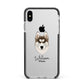 Siberian Husky Personalised Apple iPhone Xs Max Impact Case Black Edge on Silver Phone
