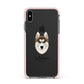 Siberian Husky Personalised Apple iPhone Xs Max Impact Case Pink Edge on Black Phone