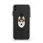 Siberian Husky Personalised Apple iPhone Xs Max Impact Case White Edge on Black Phone