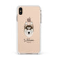 Siberian Husky Personalised Apple iPhone Xs Max Impact Case White Edge on Gold Phone