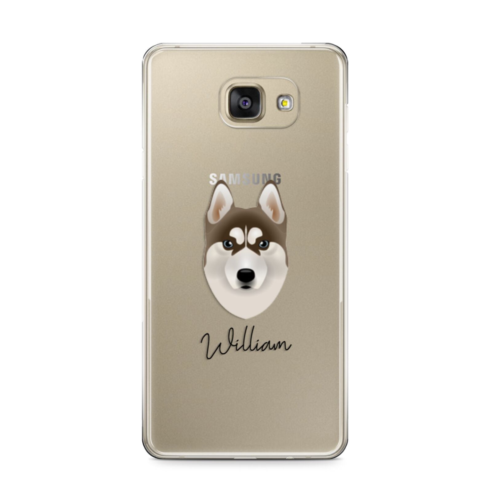 Siberian Husky Personalised Samsung Galaxy A9 2016 Case on gold phone