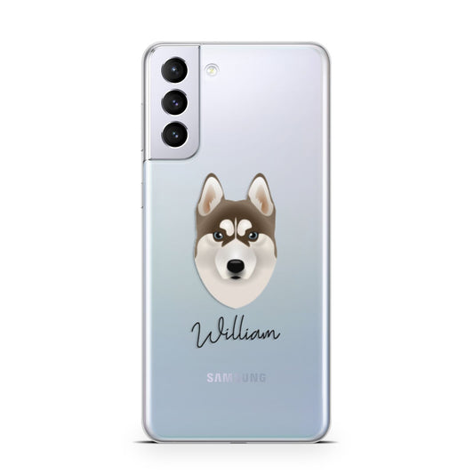 Siberian Husky Personalised Samsung S21 Plus Phone Case