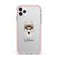 Siberian Husky Personalised iPhone 11 Pro Max Impact Pink Edge Case