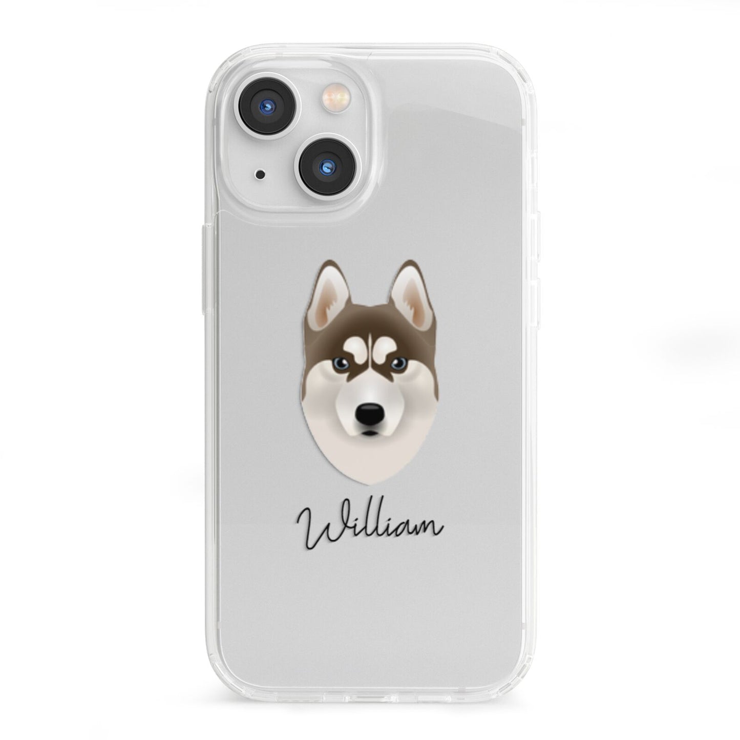 Siberian Husky Personalised iPhone 13 Mini Clear Bumper Case