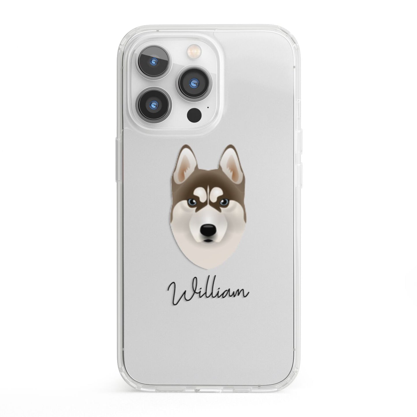 Siberian Husky Personalised iPhone 13 Pro Clear Bumper Case