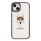 Siberian Husky Personalised iPhone 14 Black Impact Case on Silver phone