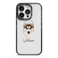 Siberian Husky Personalised iPhone 14 Pro Black Impact Case on Silver phone