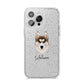 Siberian Husky Personalised iPhone 14 Pro Max Glitter Tough Case Silver
