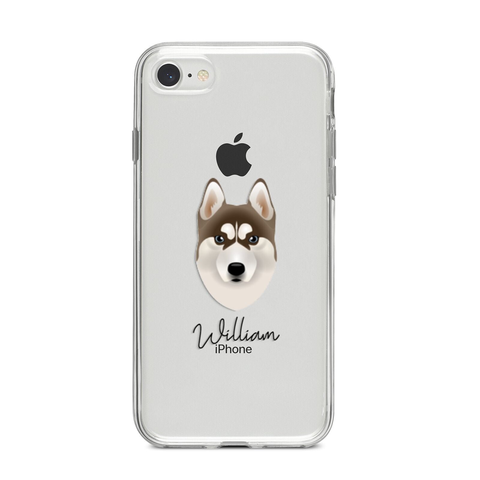 Siberian Husky Personalised iPhone 8 Bumper Case on Silver iPhone