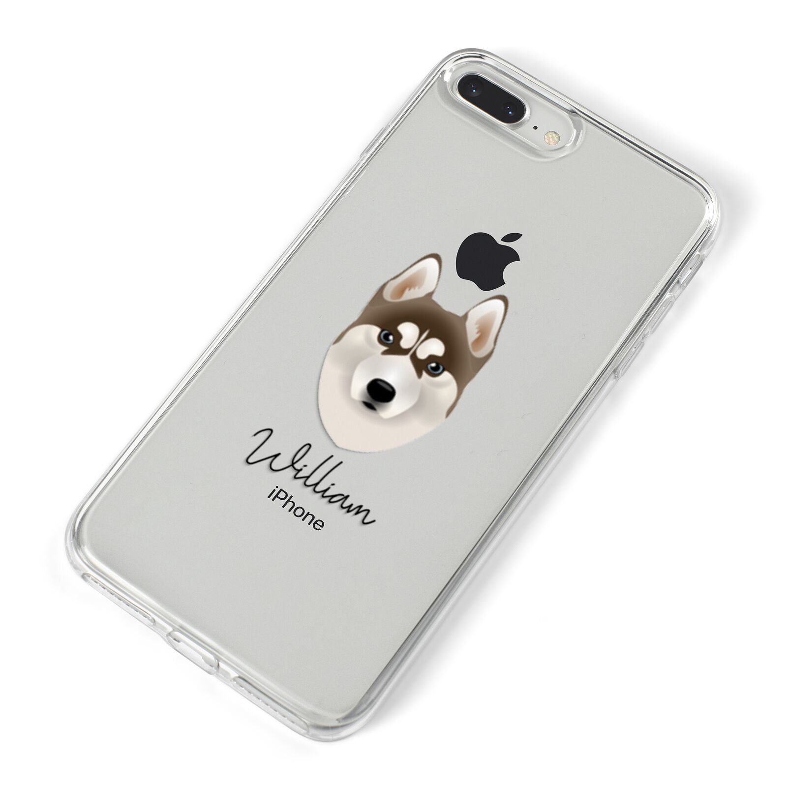 Siberian Husky Personalised iPhone 8 Plus Bumper Case on Silver iPhone Alternative Image