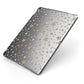 Silver Gold Stars Apple iPad Case on Grey iPad Side View