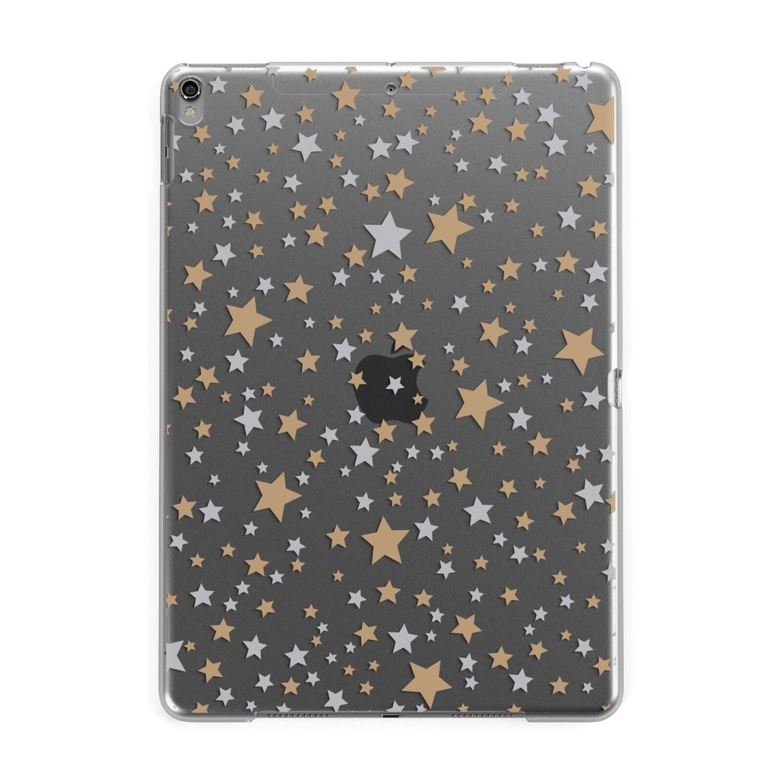 Silver Gold Stars Apple iPad Grey Case