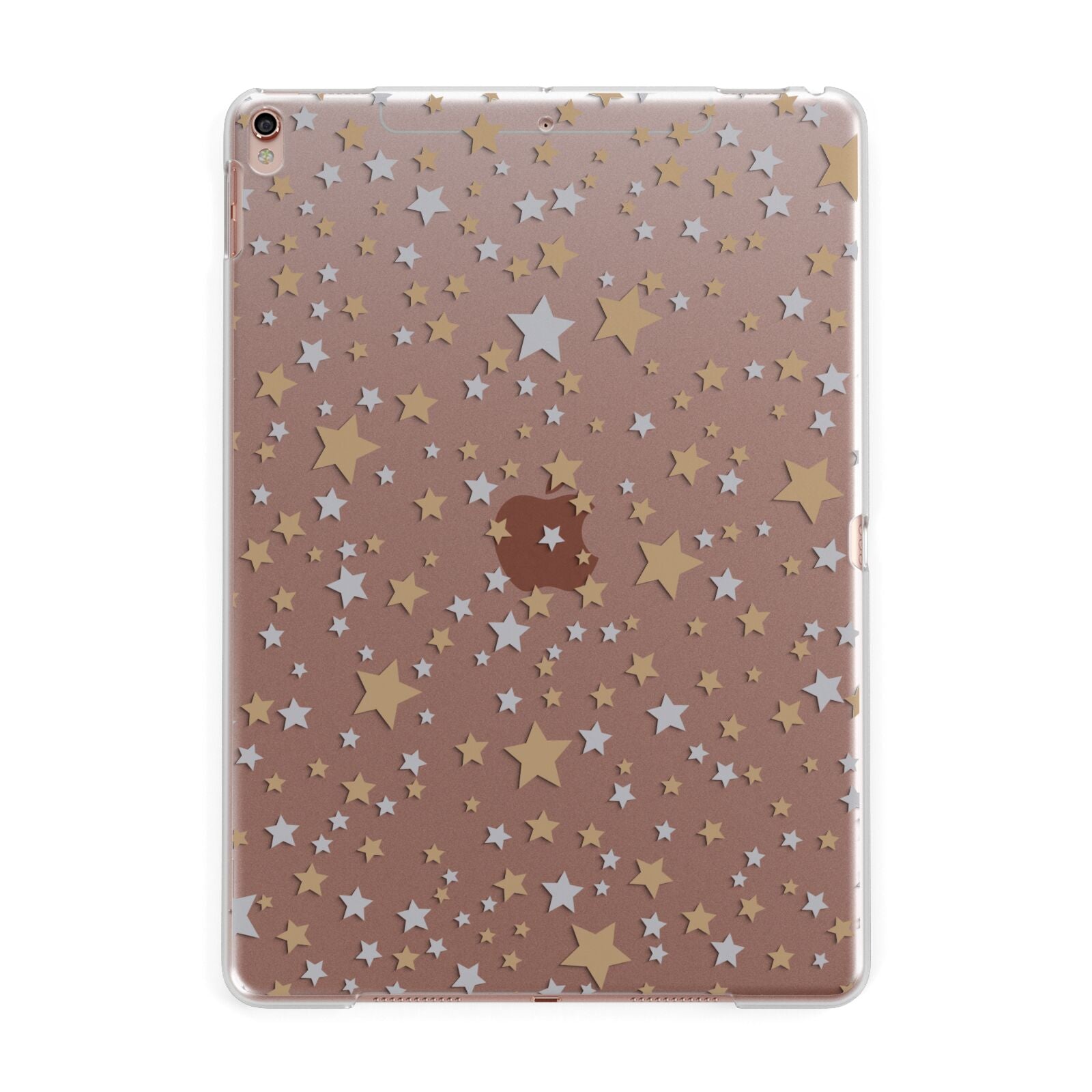 Silver Gold Stars Apple iPad Rose Gold Case
