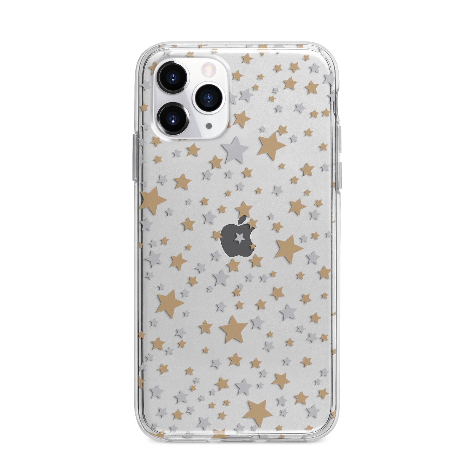 Silver Gold Stars Apple iPhone 11 Pro Max in Silver with Bumper Case