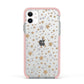 Silver Gold Stars Apple iPhone 11 in White with Pink Impact Case