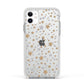 Silver Gold Stars Apple iPhone 11 in White with White Impact Case