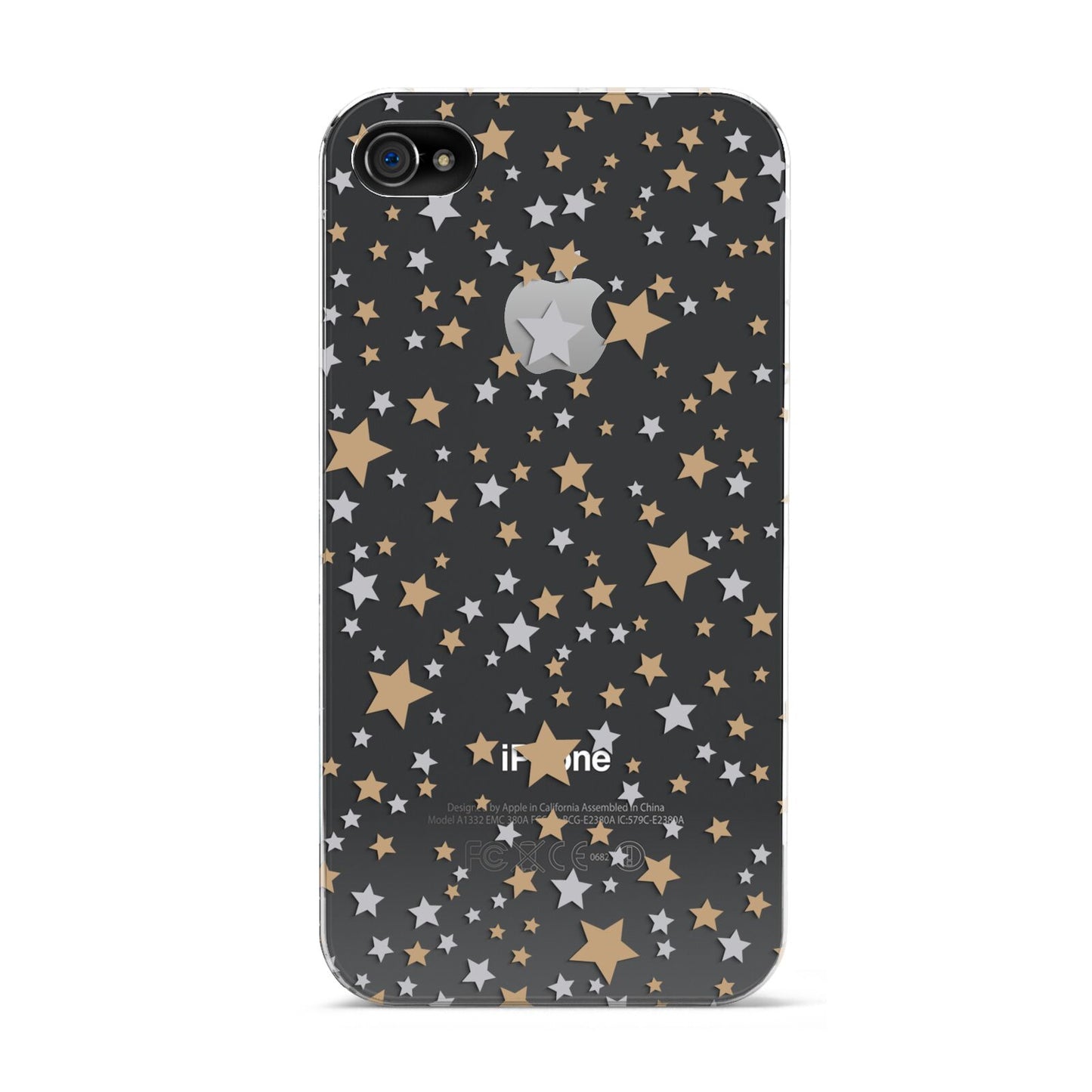 Silver Gold Stars Apple iPhone 4s Case