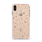 Silver Gold Stars Apple iPhone Xs Max Impact Case Pink Edge on Gold Phone
