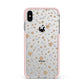 Silver Gold Stars Apple iPhone Xs Max Impact Case Pink Edge on Silver Phone