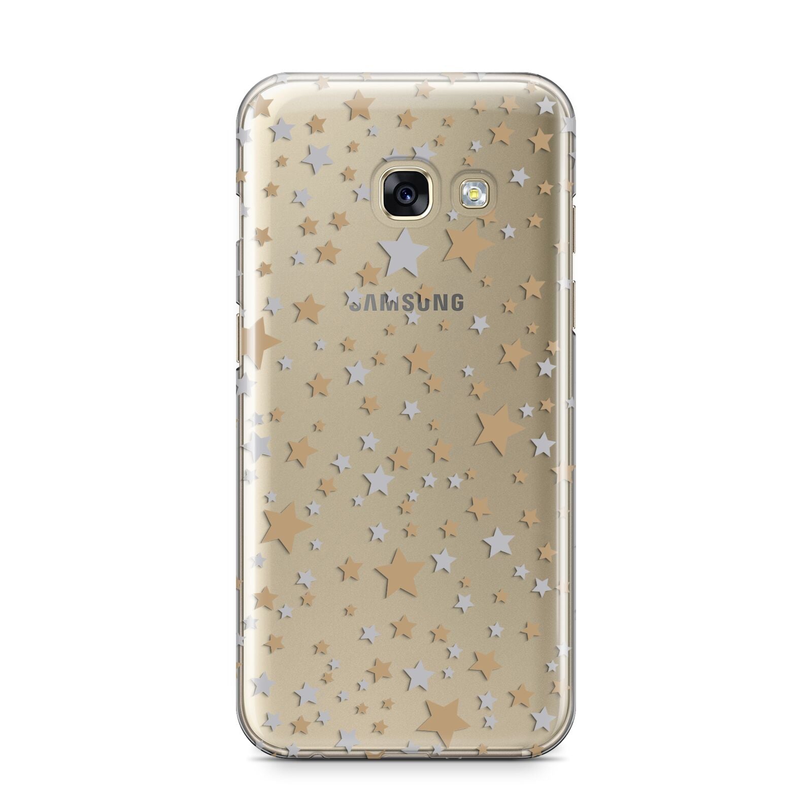 Silver Gold Stars Samsung Galaxy A3 2017 Case on gold phone