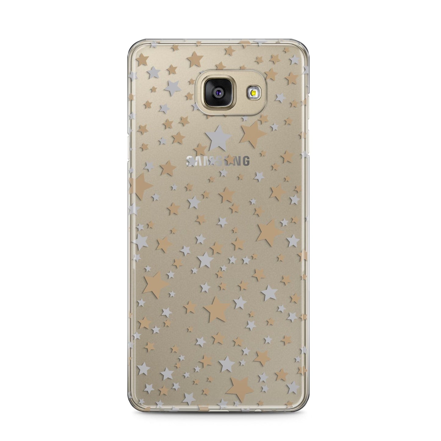 Silver Gold Stars Samsung Galaxy A5 2016 Case on gold phone