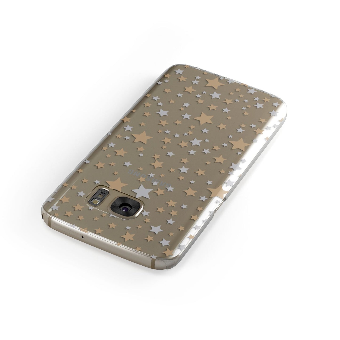 Silver Gold Stars Samsung Galaxy Case Front Close Up
