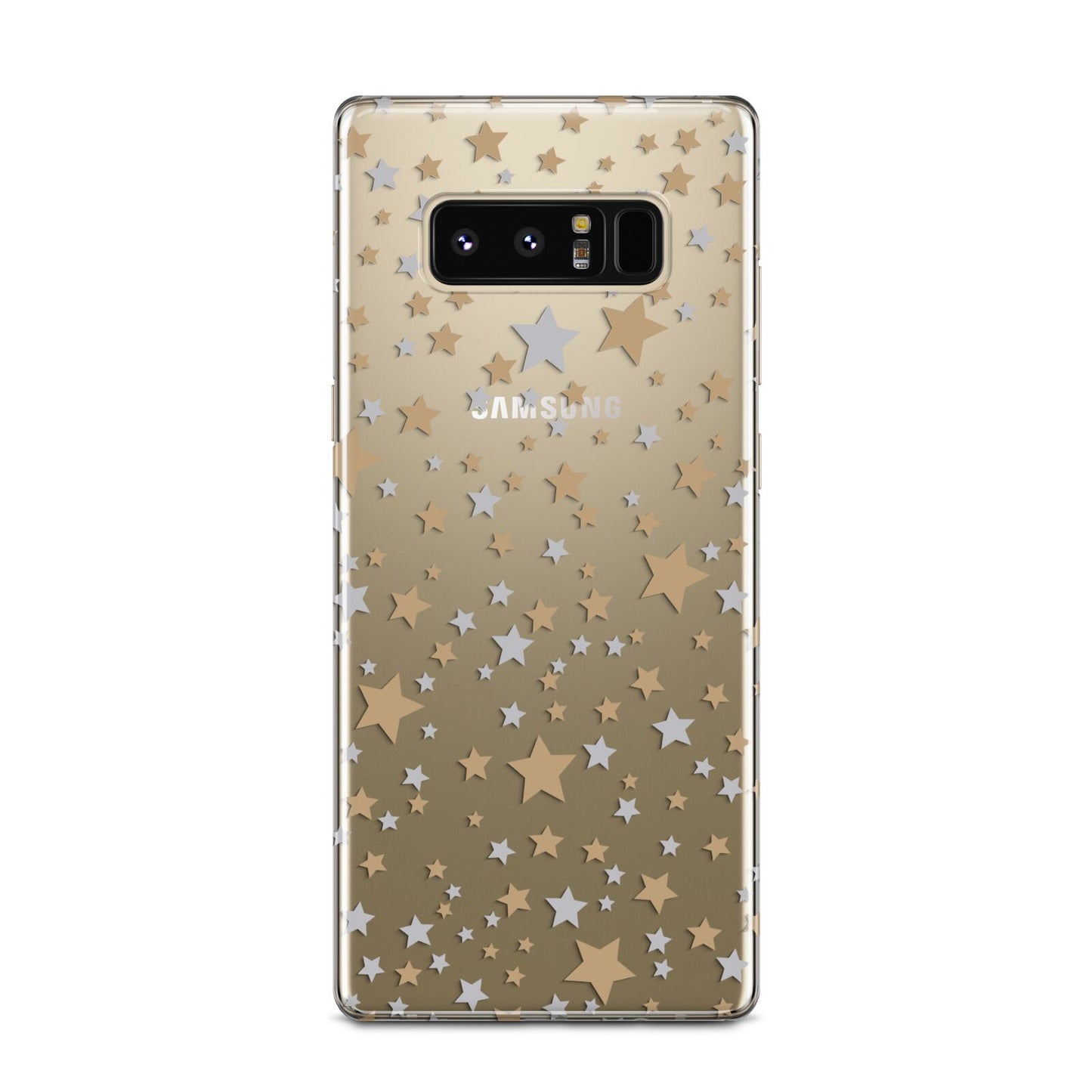 Silver Gold Stars Samsung Galaxy Note 8 Case