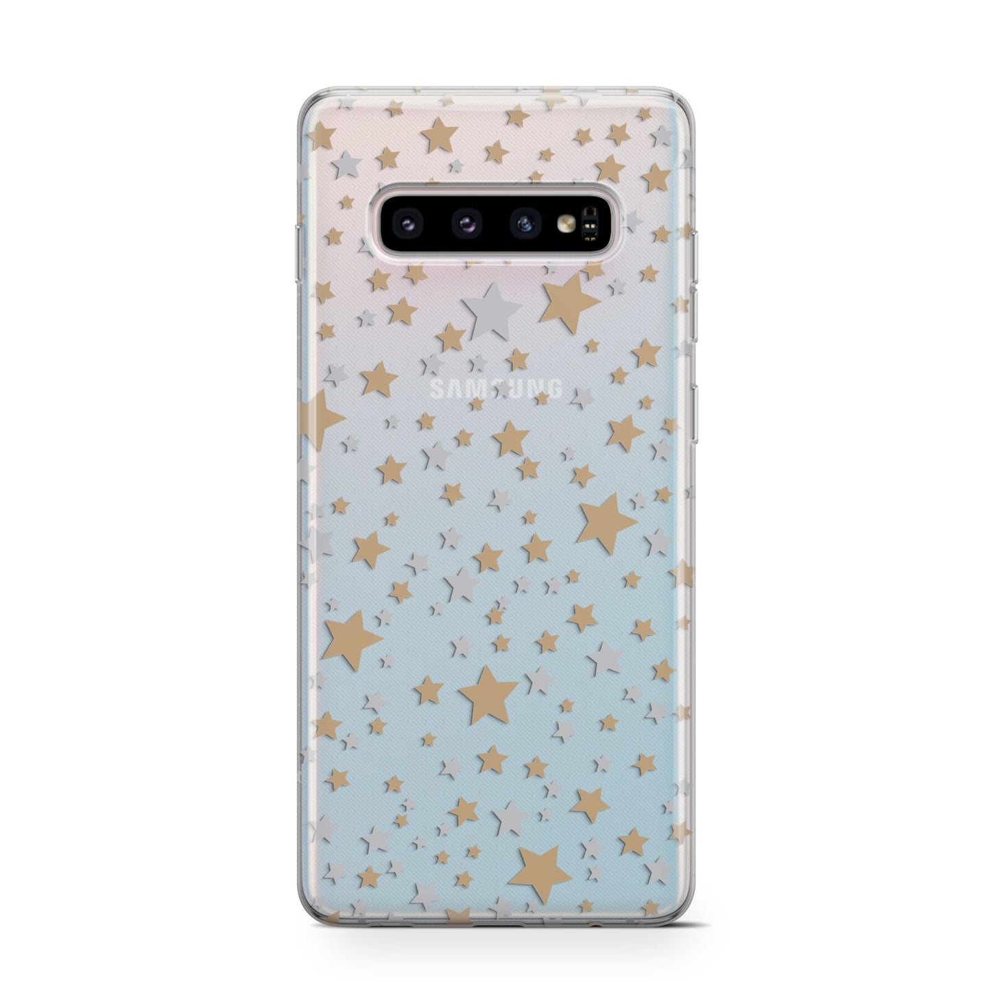 Silver Gold Stars Samsung Galaxy S10 Case