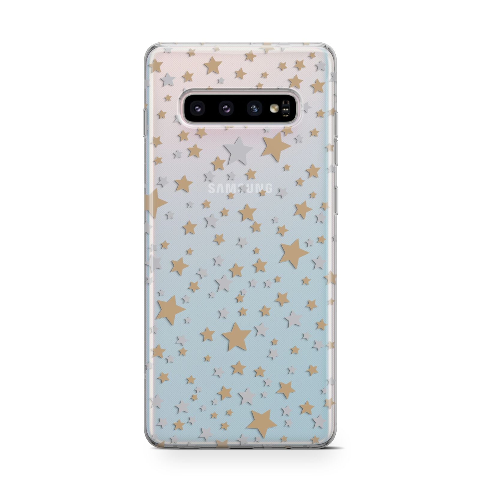 Silver Gold Stars Samsung Galaxy S10 Case