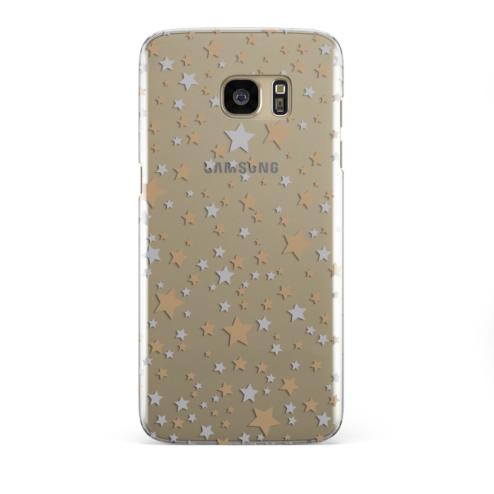 Silver Gold Stars Samsung Galaxy S7 Edge Case