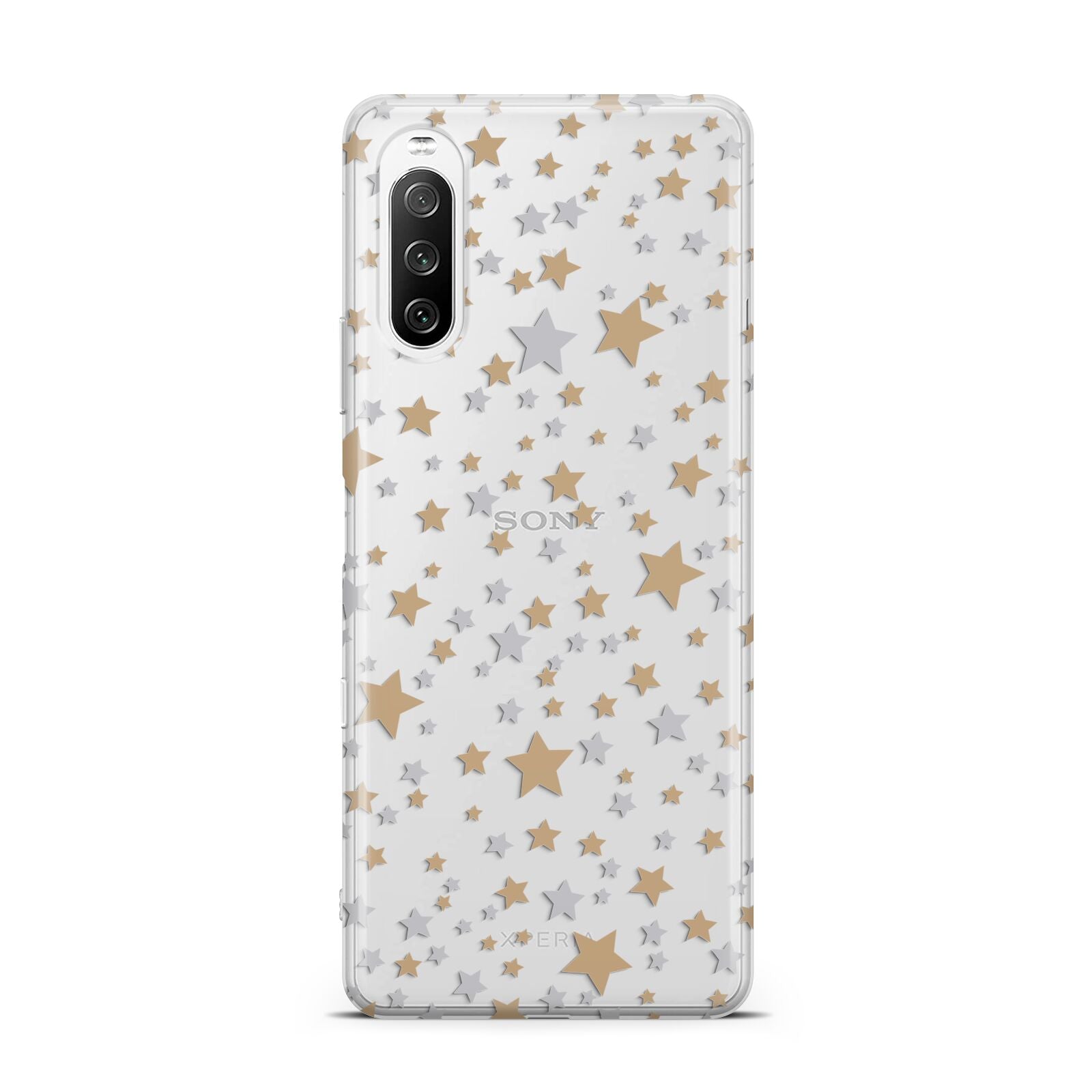 Silver Gold Stars Sony Xperia 10 III Case