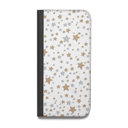Silver Gold Stars Vegan Leather Flip Samsung Case