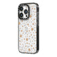 Silver Gold Stars iPhone 14 Pro Black Impact Case Side Angle on Silver phone